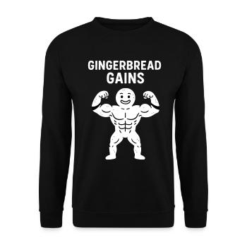 Lebkuchen bekommt lustige Weihnachtsfeiertage - Unisex Pullover - Schwarz - Vorne - Alina (178cm) & Michal (187cm)