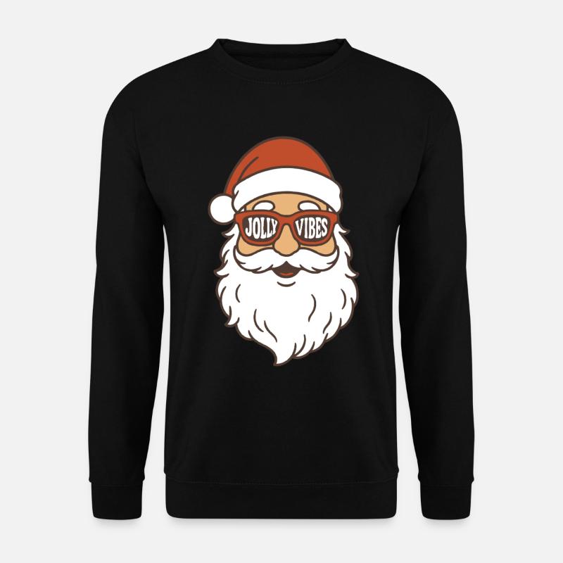 Jolly Vibes Weihnachtsmann Weihnachtsstimmung - Unisex Pullover - Schwarz