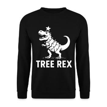 Baum Rex Dinosaurier Weihnachtsspaß Familienurlaub - Unisex Pullover - Schwarz - Vorne - Alina (178cm) & Michal (187cm)