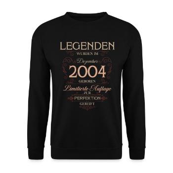 21st Birthday Legend December Vintage 2004 - Unisex Sweatshirt - black - Front - Alina (178cm) & Michal (187cm)