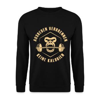 Musculation : LES EXCUSES NE BRÛLENT PAS DE CALORIES - Sweat-shirt Unisexe - noir - Devant - Alina (178cm) & Michal (187cm)