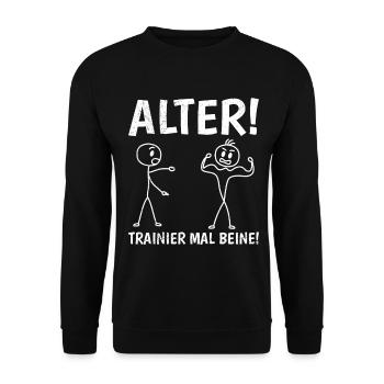 Stick Figure TRAIN LEGS Fun - Unisex Sweatshirt - black - Front - Alina (178cm) & Michal (187cm)