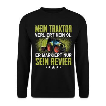 Landwirt - Unisex Pullover - Schwarz - Vorne - Alina (178cm) & Michal (187cm)