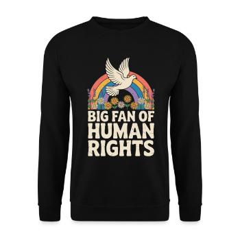 Big fan of human rights Social - Unisex Sweatshirt - black - Front - Alina (178cm) & Michal (187cm)