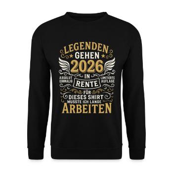 Legenden gehen 2026 in Rente – Shirt - Unisex Pullover - Schwarz - Vorne - Alina (178cm) & Michal (187cm)