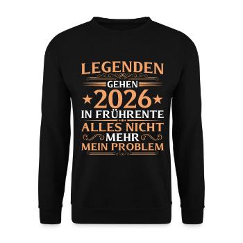 Retraite anticipée 2026 Collègue de travail en retraite partielle - Sweat-shirt Unisexe - noir - Devant - Alina (178cm) & Michal (187cm)