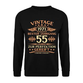 55. Geburtstag Lebende Legende seit 1971 - Unisex Pullover - Schwarz - Vorne - Alina (178cm) & Michal (187cm)