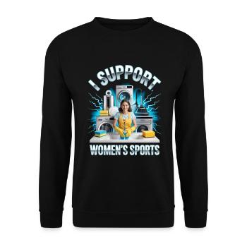 I Support Women's Sports Unwearable Bootleg - Unisex Sweatshirt - black - Front - Alina (178cm) & Michal (187cm)