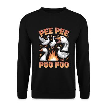 Pee Pee Poo Poo Unwearable Bootleg - Unisex Pullover - Schwarz - Vorne - Alina (178cm) & Michal (187cm)