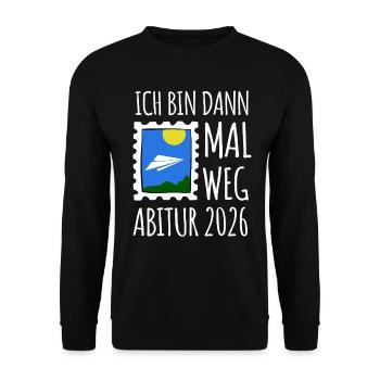 Je serai parti | Abi 26 ans | Cadeau de fin d’études secondaires - Sweat-shirt Unisexe - noir - Devant - Alina (178cm) & Michal (187cm)