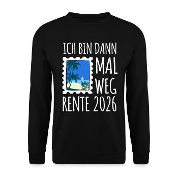 Je serai parti | Rente 2026 - Pension - Sweat-shirt Unisexe - noir - Devant - Alina (178cm) & Michal (187cm)