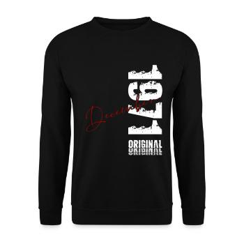 55e anniversaire Original Décembre Né en 1971 - Sweat-shirt Unisexe - noir - Devant - Alina (178cm) & Michal (187cm)