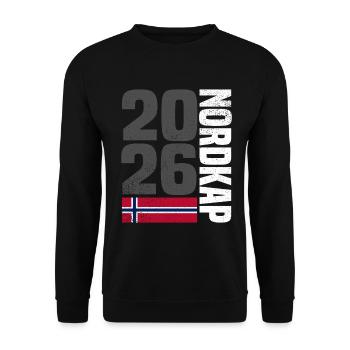 Norwegen Nordkap 2026 - Unisex Pullover - Schwarz - Vorne - Alina (178cm) & Michal (187cm)