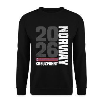 Norwegen Kreuzfahrt 2026  - Unisex Pullover - Schwarz - Vorne - Alina (178cm) & Michal (187cm)