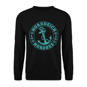 North Sea Holidays NORDDEICH Souvenirs Funny Things - Unisex Sweatshirt - black - Front - Alina (178cm) & Michal (187cm)