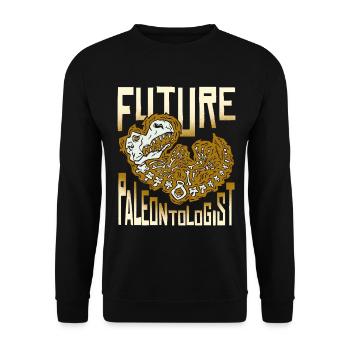 Fossil Heart Paleontology Motif - Unisex Sweatshirt - black - Front - Alina (178cm) & Michal (187cm)