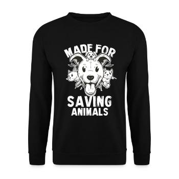 Paw Rescue – Motif de sauvetage des animaux - Sweat-shirt Unisexe - noir - Devant - Alina (178cm) & Michal (187cm)