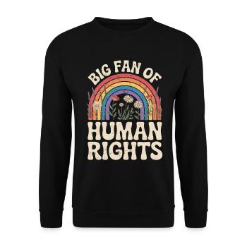 Big fan of human rights - Unisex Sweatshirt - black - Front - Alina (178cm) & Michal (187cm)