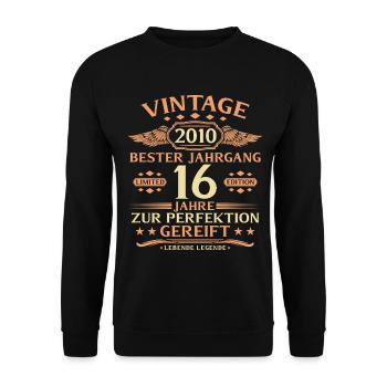 16th Birthday Living Legend since 2010 - Unisex Sweatshirt - black - Front - Alina (178cm) & Michal (187cm)
