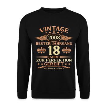 18th Birthday Living Legend since 2008 - Unisex Sweatshirt - black - Front - Alina (178cm) & Michal (187cm)