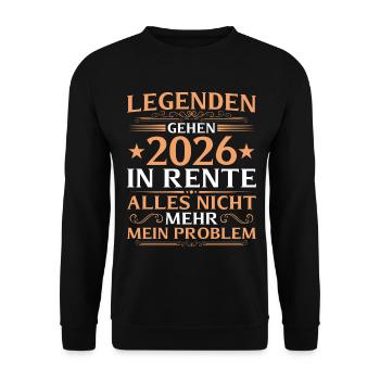 Retraite 2026 Collègue de travail Legend à la retraite - Sweat-shirt Unisexe - noir - Devant - Alina (178cm) & Michal (187cm)