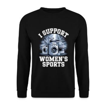 I Support Women's Sports Unwearable Bootleg - Unisex Sweatshirt - black - Front - Alina (178cm) & Michal (187cm)