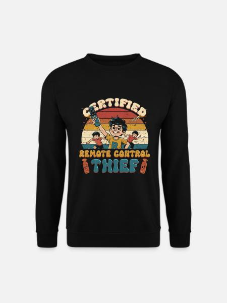 Sibling Brother Sister Remote Control Thief - Unisex Sweatshirt - black