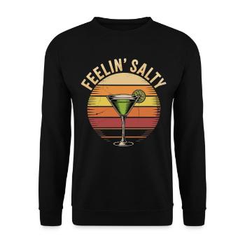 Vintage Margarita Spruchshirt Feelin’ Salty - Unisex Pullover - Schwarz - Vorne - Alina (178cm) & Michal (187cm)