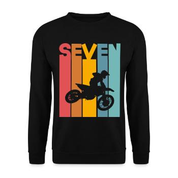 7th Birthday Motocross - Unisex Sweatshirt - black - Front - Alina (178cm) & Michal (187cm)