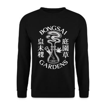 Bong Bongsai Water Pipe Zen Shirt - Unisex Sweatshirt - black - Front - Alina (178cm) & Michal (187cm)