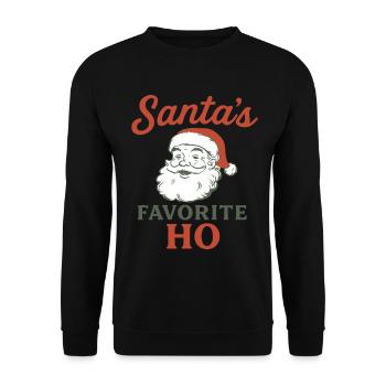 Santa's Favorite Ho Funny Christmas Humor - Unisex Sweatshirt - black - Front - Alina (178cm) & Michal (187cm)