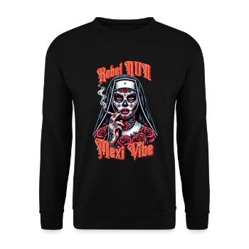 Rebel Mexi Vibe - Unisex Pullover - Schwarz - Vorne - Alina (178cm) & Michal (187cm)