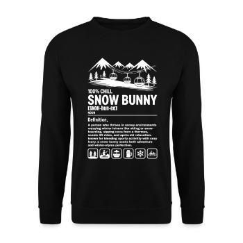 Lässiges Snow Bunny Definition Winter Berge - Unisex Pullover - Schwarz - Vorne - Alina (178cm) & Michal (187cm)