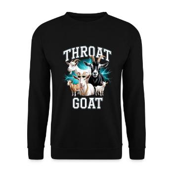 Throat Goat Meme Y2K Bootleg Unwearable - Unisex Pullover - Schwarz - Vorne - Alina (178cm) & Michal (187cm)