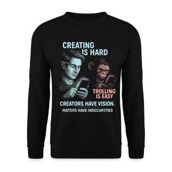 Social Media Creator Shirt Influencers Creators - Unisex Sweatshirt - black - Front - Alina (178cm) & Michal (187cm)