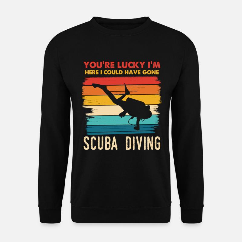 Diver Joke Retro Rainbow - Unisex Sweatshirt - black