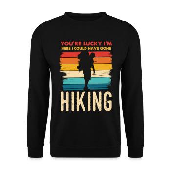 Regenbogen Hiking Silhouette - Unisex Pullover - Schwarz - Vorne - Alina (178cm) & Michal (187cm)
