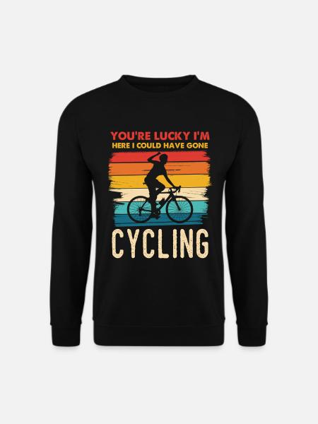 Happy Cyclist Retro Motif - Unisex Sweatshirt - black