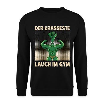 Gewichtheber DER KRASSESTE LAUCH IM GYM Lustig - Unisex Pullover - Schwarz - Vorne - Alina (178cm) & Michal (187cm)