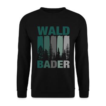 Waldbader Waldbaden Wald Baum Shinrinyoku Geschenk - Unisex Pullover - Schwarz - Vorne - Alina (178cm) & Michal (187cm)