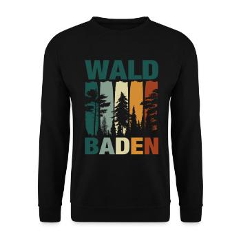 Waldbaden Wald Natur Bäume Shinrin-Yoku Geschenk - Unisex Pullover - Schwarz - Vorne - Alina (178cm) & Michal (187cm)