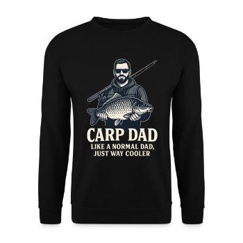 Carp dad just much cooler - Unisex Sweatshirt - black - Front - Alina (178cm) & Michal (187cm)
