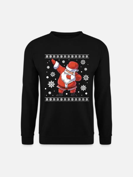 Hässlicher Weihnachts-Dab-Pullover Weihnachtsmann Tanz Lustig - Unisex Pullover - Schwarz