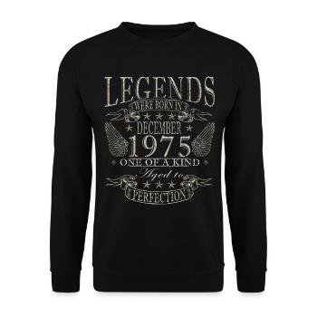 Dezember 1975 - 1975 Dezember - Unisex Pullover - Schwarz - Vorne - Alina (178cm) & Michal (187cm)