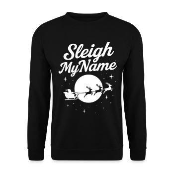 Sleigh My Name Funny Santa Noël Famille de Noël - Sweat-shirt Unisexe - noir - Devant - Alina (178cm) & Michal (187cm)