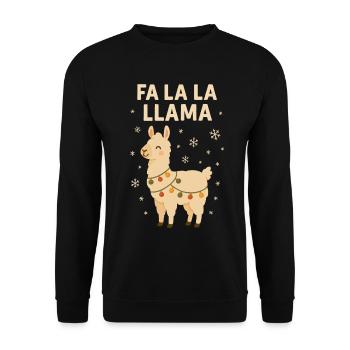 Fa La La Llama Noël en famille - Sweat-shirt Unisexe - noir - Devant - Alina (178cm) & Michal (187cm)