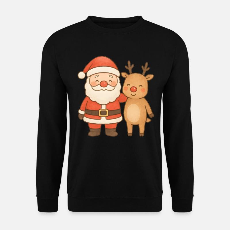 Weihnachts-Rentier-Weihnachtsfest - Unisex Pullover - Schwarz