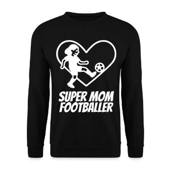 Super Maman Footballeuse – Heart Soccer Football - Sweat-shirt Unisexe - noir - Devant - Alina (178cm) & Michal (187cm)
