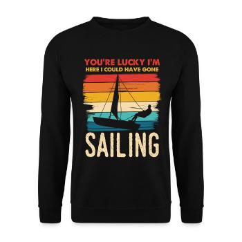 You’re Lucky I’m Sailing - Unisex Pullover - Schwarz - Vorne - Alina (178cm) & Michal (187cm)