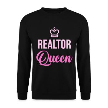 La reine des agents immobiliers Pink Crown - Sweat-shirt Unisexe - noir - Devant - Alina (178cm) & Michal (187cm)